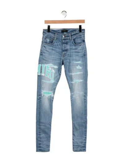 Pre-owned Amiri Mid-rise Skinny Leg Jeans In Blue