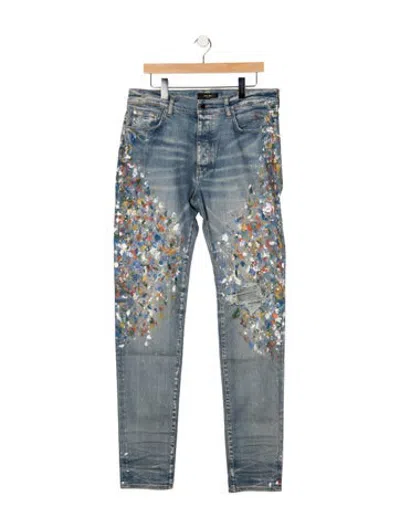 Pre-owned Amiri Mid-rise Skinny Leg Jeans In Blue