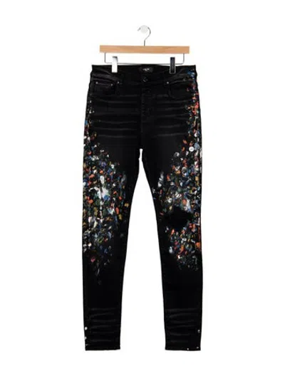 Pre-owned Amiri Mid-rise Skinny Leg Jeans In Multicolor