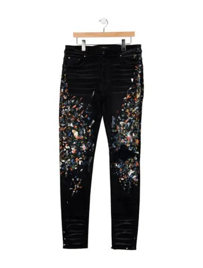 Pre-owned Amiri Mid-rise Skinny Leg Jeans In Multicolor