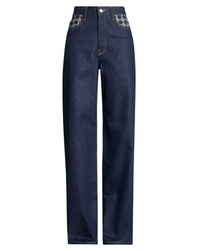 Amiri Woman Jeans Blue Size 26 Cotton In Multi