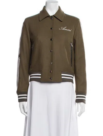 Pre-owned Amiri Wool Bomber Jacket In Green