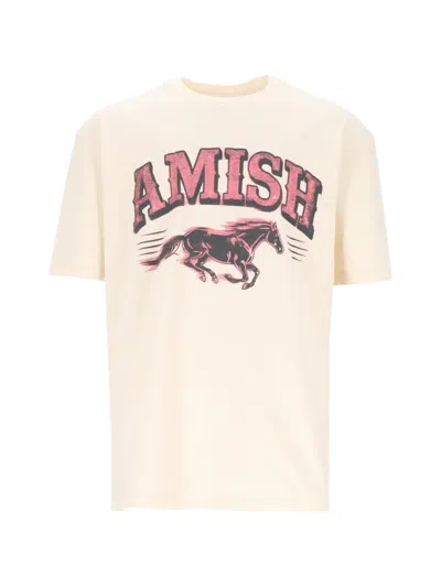 Amish Graphic-print T-shirt In Neutral