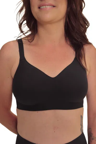 Amoena Linda Padded Wire-free Pocketed Mastectomy Bra In Black