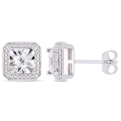 Amour 0.04 Ct Diamond Tw Ear Pin Earrings Silver I3 Jms004995