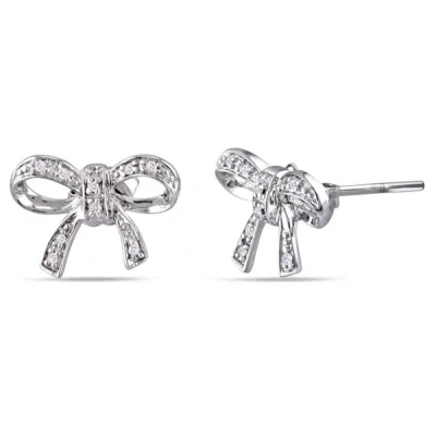 Amour 10k White Gold 0.05 Ct Tdw Diamond Stud Earrings