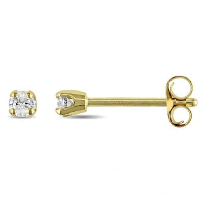 Amour 1/10 Ct Tw Diamond Stud Earrings In 14k Yellow Gold