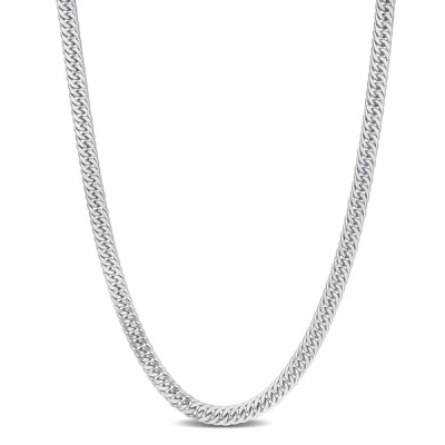 Amour 4 Mm Double Curb Link Chain Necklace In White