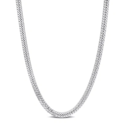 Amour 4 Mm Double Curb Link Chain Necklace In White