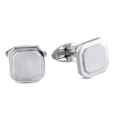Amour Sterling Silver Square Cufflinks In White