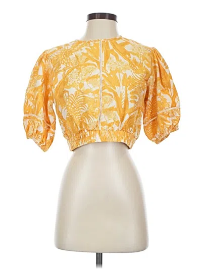 Pre-owned Amour Vert Short Sleeve T-shirt In Yellow