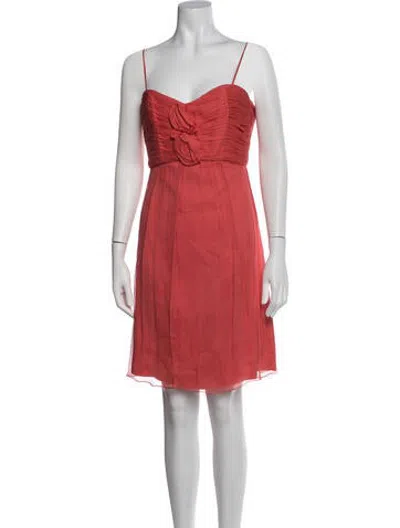 Pre-owned Amsale Silk Mini Dress In Orange