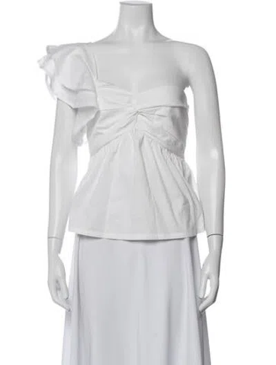 Pre-owned Amur One-shoulder Sleeveless Top In Neutrals