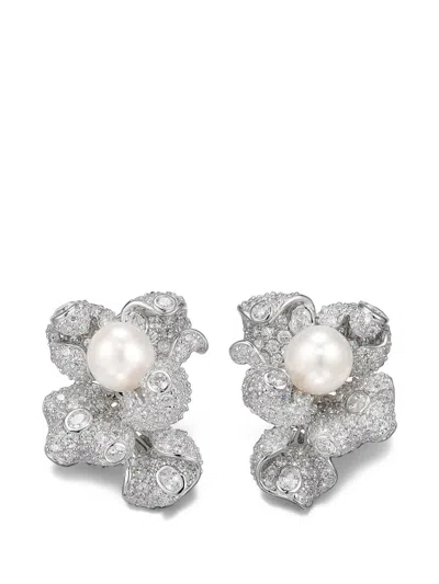 Anabela Chan Blossom Pearl Earrings In Metallic
