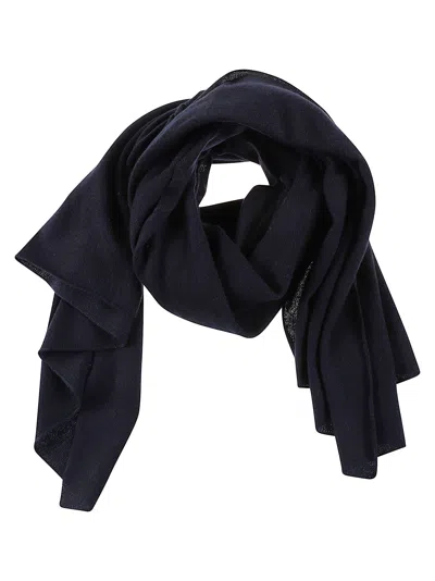 Anaii Solid Dark Navy Scarf With Smooth Texture And Clean Edges In Blue