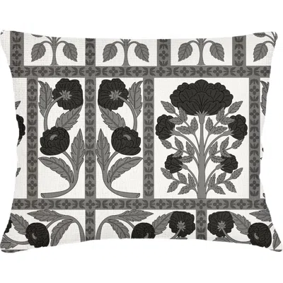 Anaya Blossom Field Linen Pillow Sham In Black