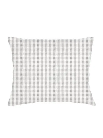 Anaya Gingham Linen Pillow Sham In Gray