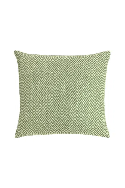 Anaya Herringbone Bay Pillow In Pure Green