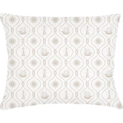 Anaya Maritime Compass Linen Pillow Sham In Neutral