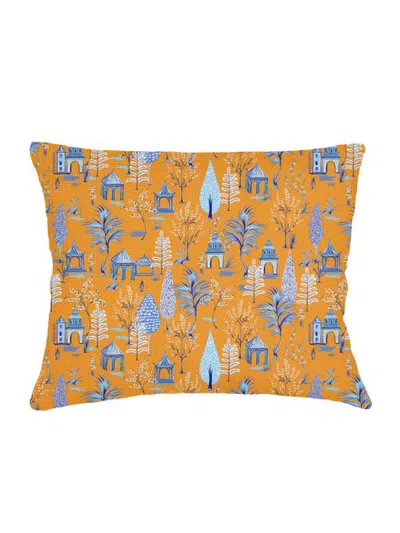 Anaya Pagoda Charm Linen Pillow Sham In Orange