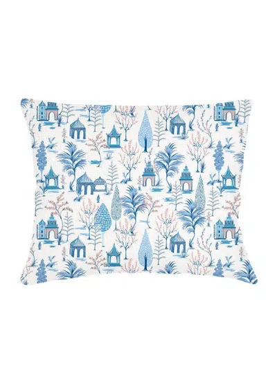 Anaya Pagoda Charm Linen Pillow Sham In Blue