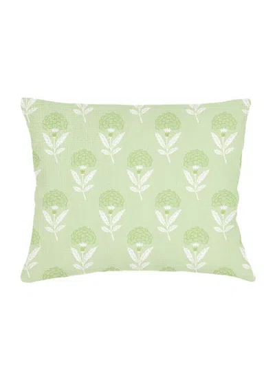 Anaya Royal Bloom Linen Pillow Sham In Green