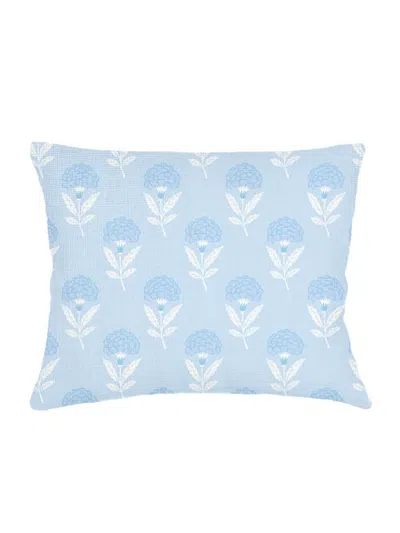 Anaya Royal Bloom Linen Pillow Sham In Blue