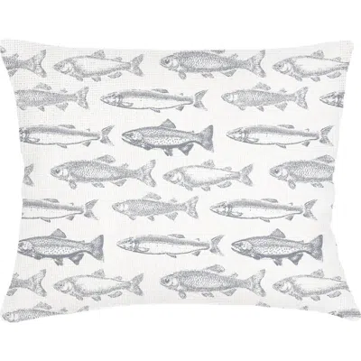 Anaya School Of Fish Linen Pillow Sham In White