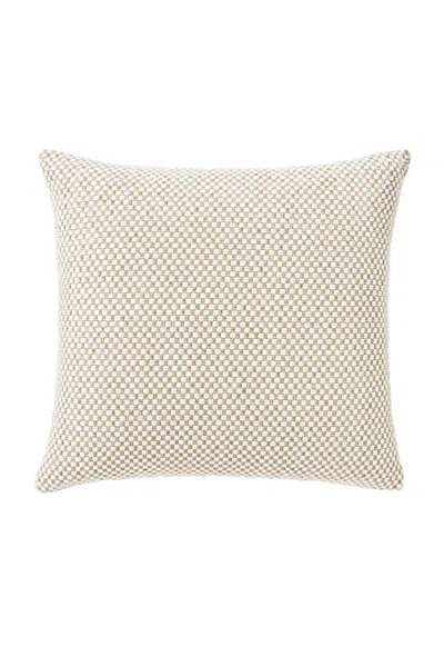 Anaya Shoreline Grid Pillow In Natural Beige