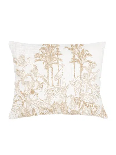 Anaya Wildlife Toile Linen Pillow Sham In Neutral