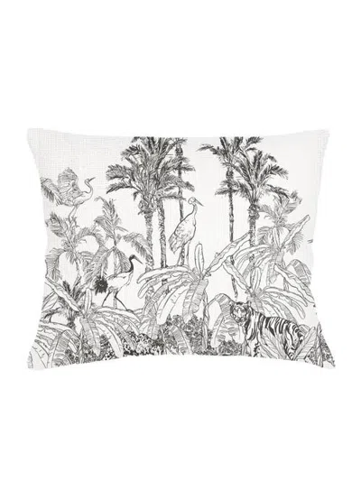 Anaya Wildlife Toile Linen Pillow Sham In Multi
