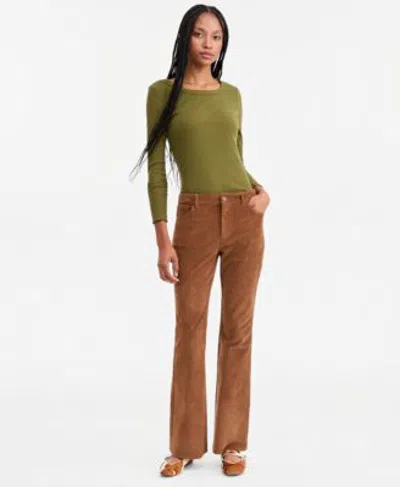 And Now This Now This Womens Corduroy Flare Pants Macys Exclusive In Wine