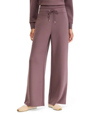 And Now This Petite Scuba High-rise Wide-leg Pants, Macy's Exclusive In Cocoa Smoke