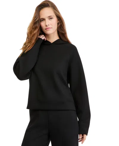 And Now This Petite Scuba Pullover Long-sleeve Hoodie, Macy's Exclusive In Black