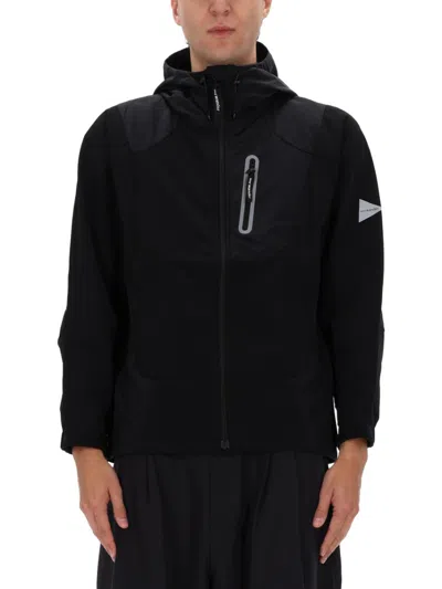 And Wander Men Black Solid Hood Jacket
