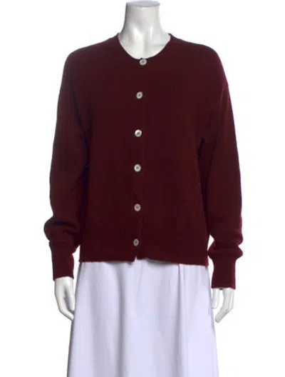 Pre-owned And-daughter Lambswool Crew Neck Sweater In Burgundy