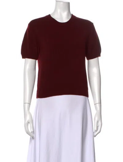 Pre-owned And-daughter Merino Wool Crew Neck Sweater In Burgundy