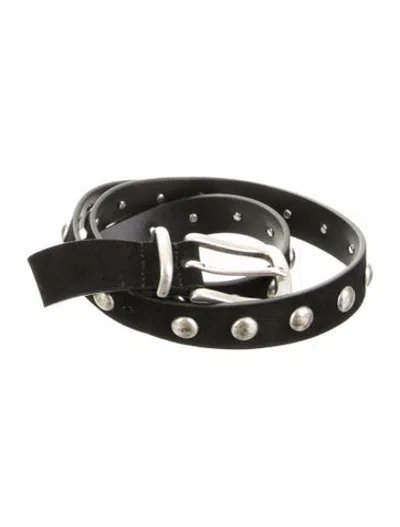 Pre-owned Anderson's Skinny Leather Waist Belt In Black