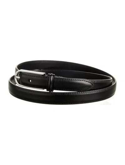 Pre-owned Anderson's Skinny Leather Waist Belt In Black