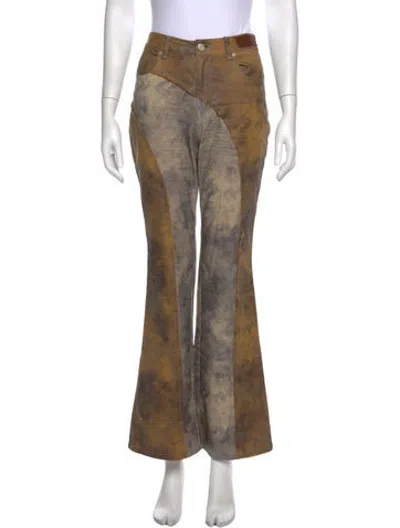 Pre-owned Andersson Bell Patterned Flared Pants In Brown