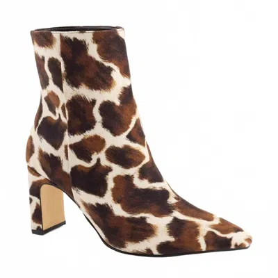 Andrea Women's Animal Print Ankle Boot In Brown