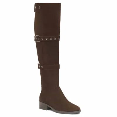 Andrea Women's Faux-suede High Boot In Dark Brown