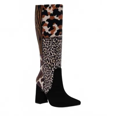 Andrea Women's High Boots In Multicolor In Animal Print