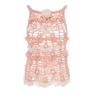 Andreeva Chrysanthemum Handmade Crochet Top | Pink