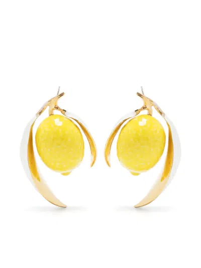 Andres Gallardo Lemon Drop Ceramic Earrings In Gold
