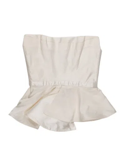 Pre-owned Andres Otalora Silk Asymmetrical Top In White