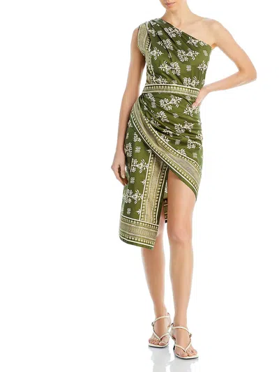 Andres Otalora Womens Faux Wrap Cotton Wrap Dress In Green