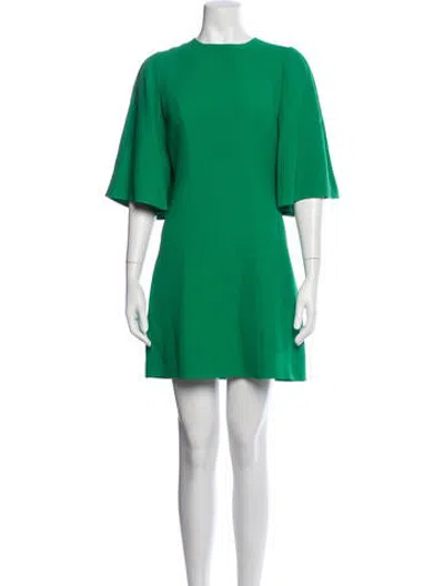 Pre-owned Andrew Gn Crew Neck Mini Dress In Green