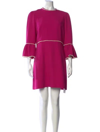 Pre-owned Andrew Gn Crew Neck Mini Dress W/ Tags In Pink