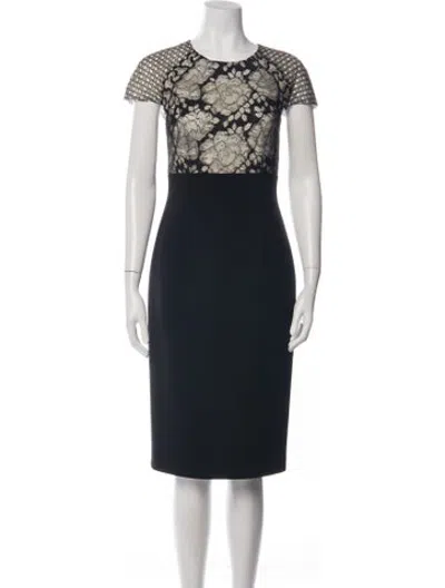 Pre-owned Andrew Gn Lace Pattern Knee-length Dress In Black
